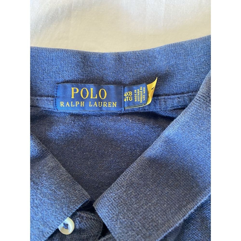 Polo Ralph Lauren Mens Big & Tall Navy Blue Cotton Polo Shirt 4XLT Red Pony - Picture 3 of 4